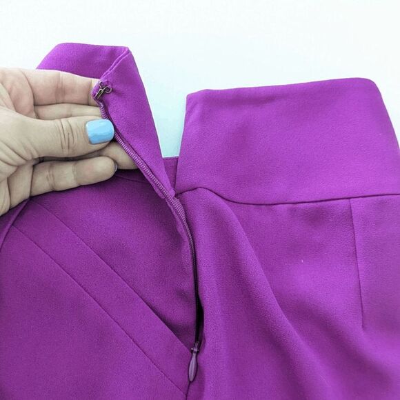 Women's LOFT High Waisted Shorts 0 Magenta Pleated Flirty Preppy Bold Artistic - Picture 4 of 8